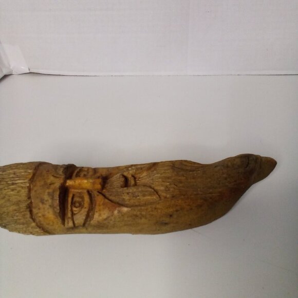 Vintage Rustic Hand Carved Wooden Old Man Face Hanging Figure 10.5" - Picture 14 of 15